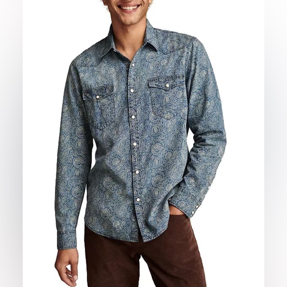 Lucky Brand Men’s Western Dress Shirt Snap Up